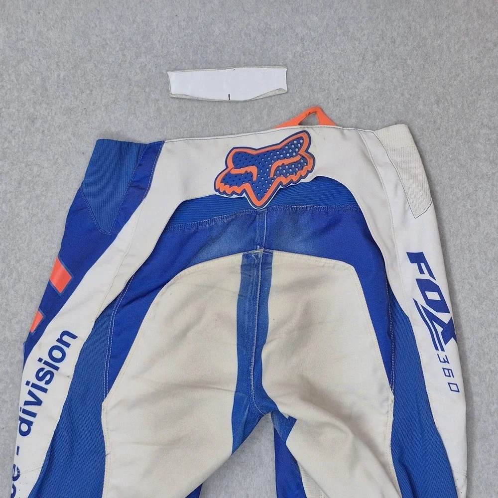 Fox Men Pants 32 Blue Embroidered Graphic 360 Intake Motocross Logo READ